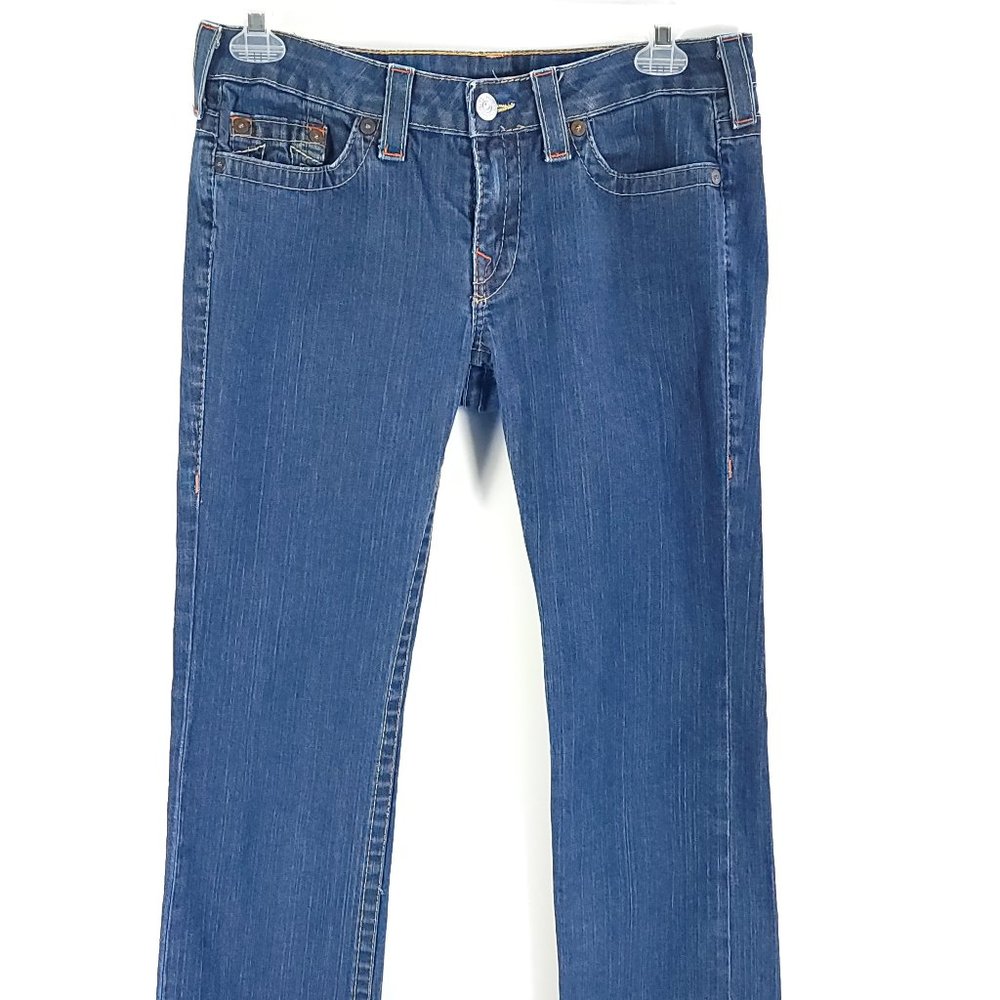 True Religion Jeans Women's 31 Section Johnny Blue Denim Distressed